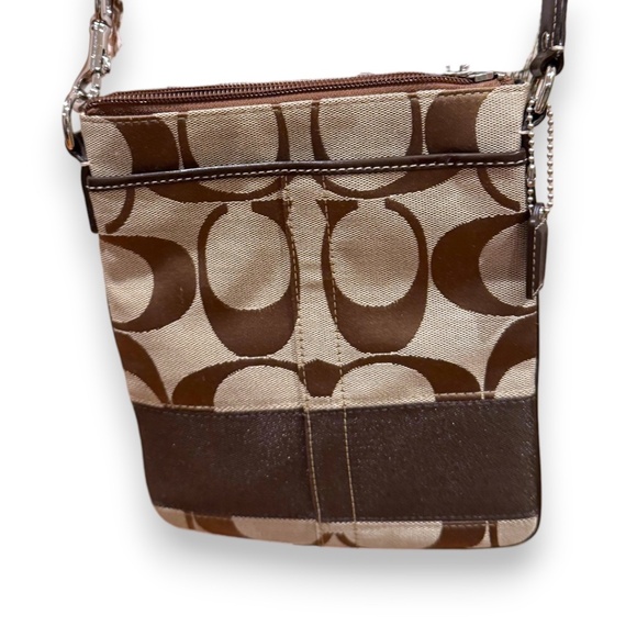 Coach Signature Mini Crossbody / Small Messenger Bag Tan Brown - Picture 3 of 4